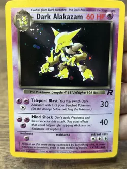 Pokemon TCG Dark Alakazam 1/82 Unlimited Holo Rare Team Rocket WOTC Vintage Card - Image 3