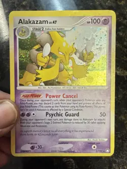 Pokemon Alakazam Mysterious Treasures Holo Rare Pokemon Card 2/123 LP+ SWIRLS - Image 1