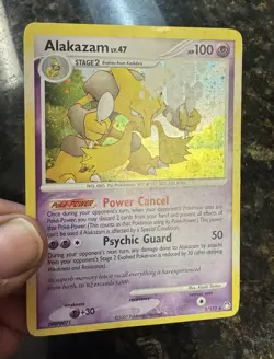 Pokemon Alakazam Mysterious Treasures Holo Rare Pokemon Card 2/123 LP+ SWIRLS - Image 2