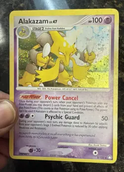 Pokemon Alakazam Mysterious Treasures Holo Rare Pokemon Card 2/123 LP+ SWIRLS - Image 3