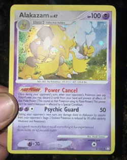 Pokemon Alakazam Mysterious Treasures Holo Rare Pokemon Card 2/123 LP+ SWIRLS - Image 5