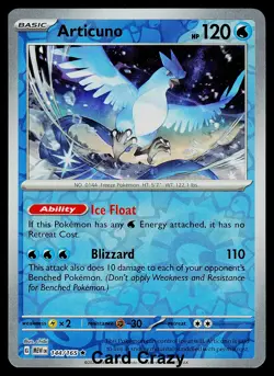 Articuno 144/165 SV: Scarlet & Violet 151 Reverse Holo Pokemon Card NM - Image 1