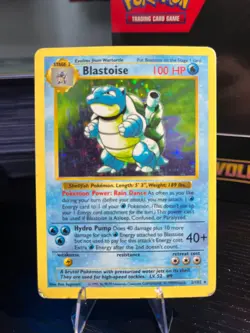 Blastoise 2/102 MP Pokemon TCG Base Set Holo Shadowless Rare Card (MP) - Image 1
