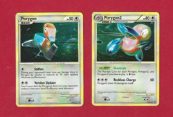PORYGON & PORYGON2 #HGSS 22 & 23--BLACK STAR PROMO HOLO POKEMON CARDS - Image 1