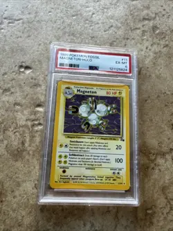 1999 Pokemon Fossil Magneton Holo Card #11 EX-MT Grade - Image 1