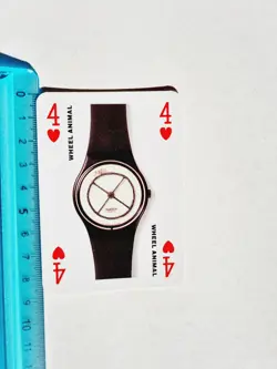 WHEEL ANIMAL SWATCH WATCH COLLECTORS' CARD CARTA ANNI 90 ORIGINAL VINTAGE - Image 1