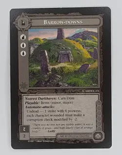 MIDDLE-EARTH CCG MECCG BARROW-DOWNS THE LIDLESS EYE LE MELE FIXED LOTR SITE CARD - Image 1