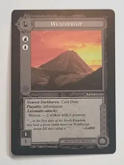 MIDDLE-EARTH CCG MECCG WEATHERTOP AGAINST THE SHADOW ATS UNCOMMON SITE LOTR CARD - Image 1