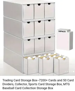 Extra large 7200+ card Collection Organiser / storage box In White - Image 1
