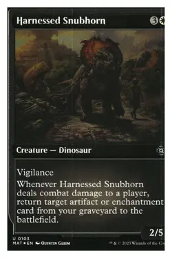 Harnessed Snubhorn (etched foil) march of the machine MTG - NM+ - Image 1