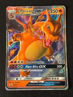 2019 POKEMON SUN & MOON HIDDEN FATES BLACK STAR PROMO CHARIZARD GX SM211 HOLO - Image 1