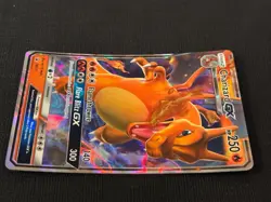 2019 POKEMON SUN & MOON HIDDEN FATES BLACK STAR PROMO CHARIZARD GX SM211 HOLO - Image 2