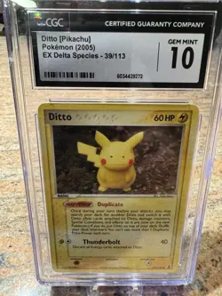 Ditto (Pikachu) Pokemon 2005 EX Delta Species #39 CGC 10 - Image 1
