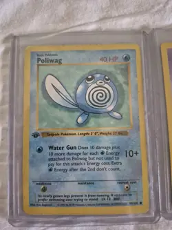 Abra And Poliwag Pokemon Shadowless Base Set 1st Edition 59 43/102 First Ed - Image 2