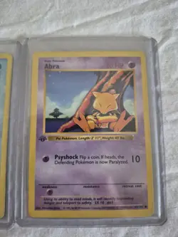 Abra And Poliwag Pokemon Shadowless Base Set 1st Edition 59 43/102 First Ed - Image 4