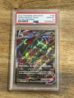 GRADED PSA 10 2022 Pokemon JPN.SWSH FA/RaYquaza VMax VStar Universe #108 - Image 1