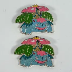 Lot Of 2 Pokemon Mega Venusaur Enamel Lapel Pin Nintendo Official Evolution 2016 - Image 1