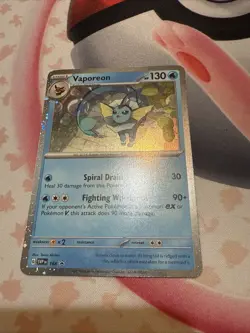 Vaporeon SVP168 Cosmos Holo Black Star Promo Pokemon TCG Card with Swirl - Image 1