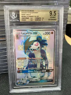 ~ESP~ SPANISH BGS 9.5 Lycanroc GX SV66 Hidden Fates Pokemon Card - Image 1