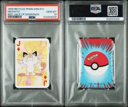 Meowth Pokemon Playing Card Poker Mini Bicycle Diamond 1999 Nintendo WOTC PSA 10 - Image 3