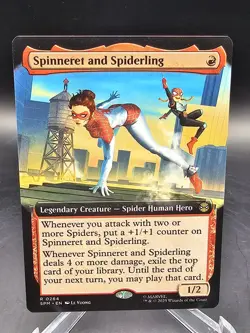 SPINNERET AND SPIDERLING #94 (RARE) MTG MARVEL'S SPIDER-MAN - Image 1