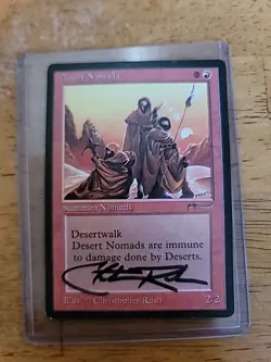 DESERT NOMADS Signed Christopher Rush Magic ARABIAN NIGHTS Magic MP MTG - Image 1
