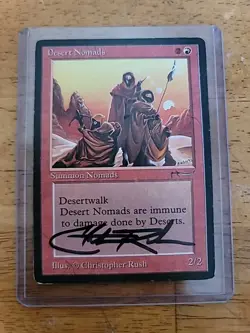 DESERT NOMADS Signed Christopher Rush Magic ARABIAN NIGHTS Magic HP MTG - Image 1
