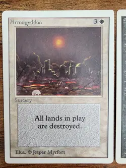 MTG ⭐Armageddon & Sinkhole⭐ UNLIMITED ⭐MP/LP⭐ ⭐18 HQ pics ⭐1993 Vintage Magic x2 - Image 3