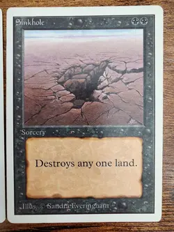 MTG ⭐Armageddon & Sinkhole⭐ UNLIMITED ⭐MP/LP⭐ ⭐18 HQ pics ⭐1993 Vintage Magic x2 - Image 4