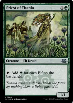 MTG Priest of Titania Normal NM Modern Horizons 3 Magic 286 - Image 1