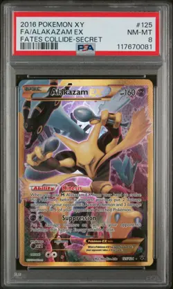 Pokemon Alakazam EX Full Art 2016 XY Fates Collide #125 PSA 8 NM-MT - Image 1