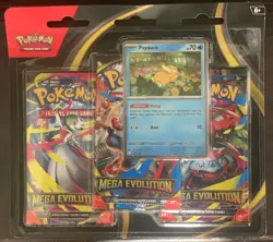 🔥 Pokemon TCG Mega Evolution 🔥 Three Booster Packs Psyduck Promo Sealed - Image 1