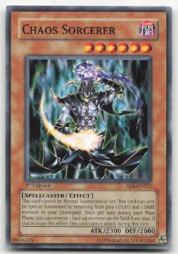 Yugioh TCG #SD6-EN012 Chaos Sorcerer 1st Edition Common MP - Image 1