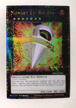 Near Mint Yugioh Number 11: Big Eye - RA04-EN062 - Quarter Century Secret Rare - Image 1