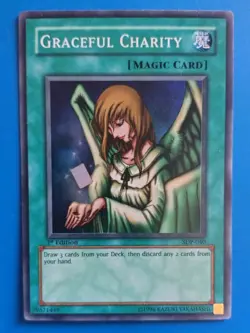 Lightly Played Yugioh Graceful Charity SDP-040 Super Rare 1st edition - Image 1