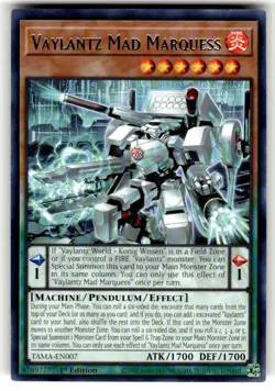 Yugioh! Vaylantz Mad Marquess - TAMA-EN007 - Rare - 1st Edition Near Mint, Engli - Image 1
