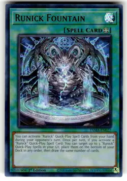 Yugioh Runick Fountain TAMA-EN027 Ultra Rare 1st Edition NM - Image 1