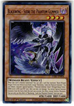 Yugioh Blackwing - Sudri the Phantom Glimmer DABL-EN004 Ultra Rare 1st Ed NM - Image 1