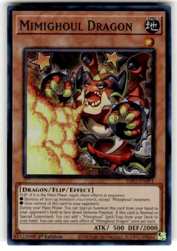 Yugioh! Mimighoul Dragon - INFO-EN091 - Super Rare - 1st Edition Near Mint, Engl - Image 1