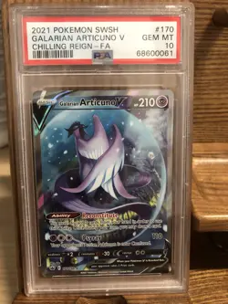 2021 POKEMON SWSH GALARIAN ARTICUNO V CHILLING REIGHN-FA CARD#170 GEM MT PSA 10 - Image 3