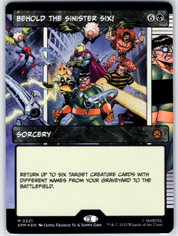 Marvel Spider-Man Behold the Sinister Six! Borderless Foil 221 Mythic MTG - Image 1