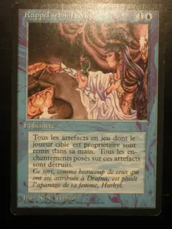 mtg magic Hurkyl's Recall fbb FRENCH vf fr Rappel selon Hurkyl 3 rd edition 1994 - Image 1