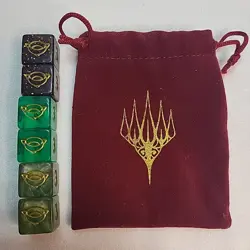 MTG Lord Of The Rings Promo Dice 6 Pearl Green And Bag Fast Shipping From Canada - Image 1