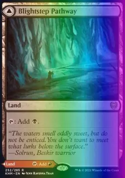 MTG Magic the Gathering Blightstep Pathway (252/526) Kaldheim LP FOIL - Image 1