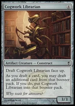 MTG Magic the Gathering Cogwork Librarian (58/219) Conspiracy LP - Image 1