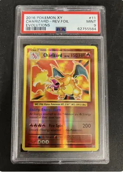 PSA 9 2016 Pokemon TCG XY Evolutions Charizard #11 Reverse Holo MINT NO RESERVE - Image 1