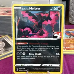Galarian Moltres 093/203, Play! Prize Pack Stamped, Pokemon, NM - Image 1