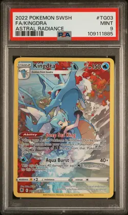 2022 POKEMON SWORD & SHIELD ASTRAL RADIANCE #TG03 FULL ART/KINGDRA PSA 9 - Image 1