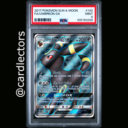 2017 Pokemon TCG: Sun & Moon Base - Umbreon GX 142/149 Full Art Holo PSA 9 MINT - Image 1
