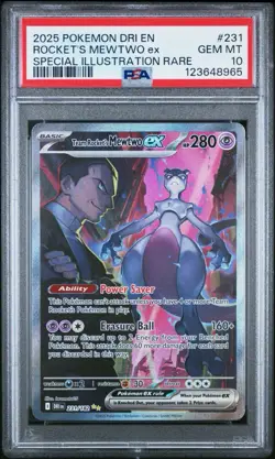 Pokemon TCG Team Rocket's Mewtwo EX Destined Rivals 231/182 PSA 10 - Image 3
